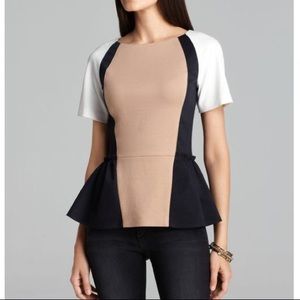 Rebecca Minkoff Tri-tone ponte knit top